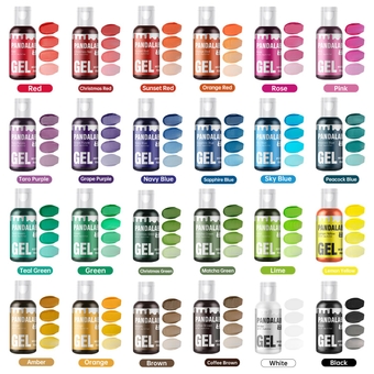 Gel Food Coloring Set - 24 Colors Concentrated Vibrant Edible Food Grade Dye for Baking, Cake, Cookie Decorating, Fondant, Icing, Frosting, Macaron, DIY Crafts - 16.23 fl.oz (20ml/Bottle)