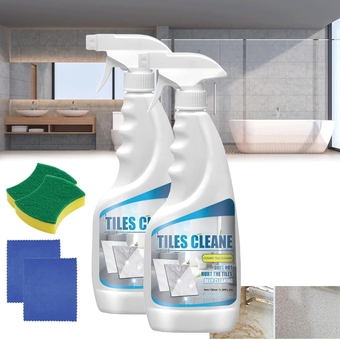 Jue Fish Tile Cleaner,Tile Grout Cleaner Sprayer,Stone Stain Remover Cleaner,Multifunction Bathroom Descaler Cleaner, Stubborn Stains Cleaner,All Purpose Stain Remover (2pcs)