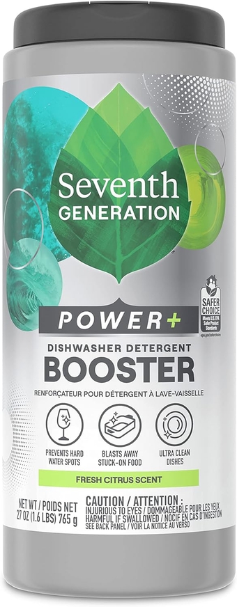 Power+ Dishwasher Detergent Booster Powder, Blasts Away Stuck-On Food, Fresh Citrus Scent, 27 Oz