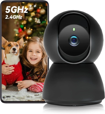 2.5K 4MP Baby Monitor with Camera and Audio, 360° Pan/Tilt Pet Camera with Phone App, 2.4/5GHz WiFi Indoor Security Camera, Color Night Vision, 2-Way Audio, Motion Detection Tracking