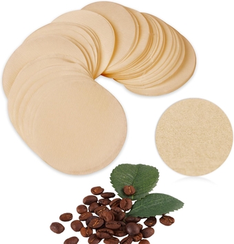 200 PCS Round Coffee Filter Paper, 56 mm Disposable Coffee Filters, Moka Coffee Pot Filter for Espresso Machine Portafilter Moka Pot, Quality Material Paper Fiber Heat Resistance for Coffee Mocha
