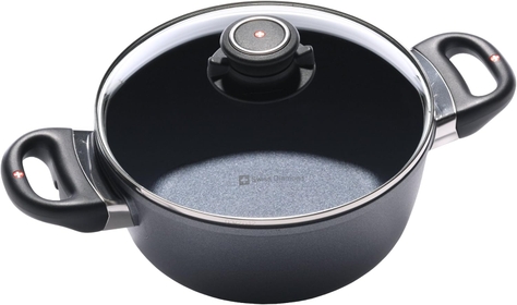 8" 2.3 Qt Casserole Pan HD Nonstick Induction  Coated Aluminum Casserole Pan W/Lid Dishwasher/Oven Safe Grey