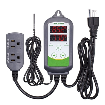 ITC-308 Digital Temperature Controller Outlet Thermostat 2-Stage 1100W with Sensor Reptile Beer Brewing Kegs Fridge Cured Meat Breeding Growing