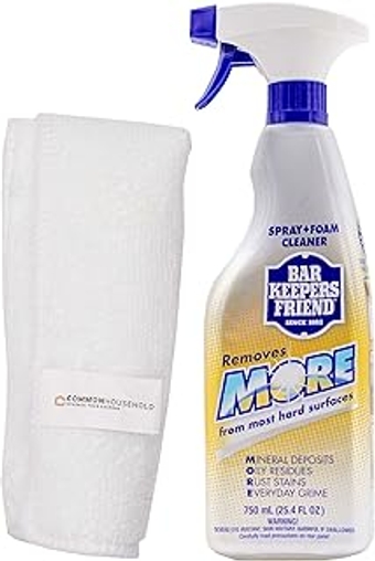 Non-Abrasive, Reusable Microfiber Cloth Bundled with (1) Bar Keepers Friend 25.4 oz Spray| Stain Remover,...