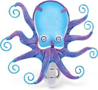 Night Light, Plug in Energy Efficient Decorative Socket Lamp Manual On & Off Portable Light for Stairway, Bedroom & Bathroom Marine Life Theme Accessory Home & Kitchen Decor - Octopus