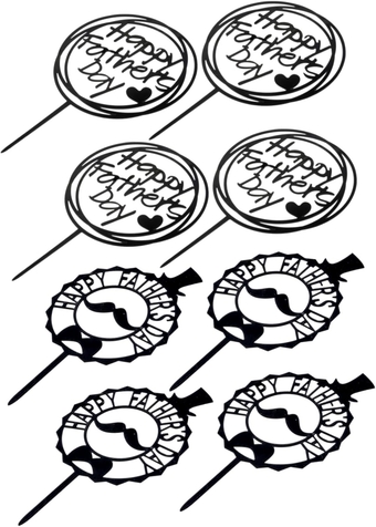 8pcs cake insert fruit sticks skewers cupcake toppers dad birthday Cocktail Sticks Appetizer Picks party papa dad gifts Father's Day Cake Topper plug-in Acrylic Dessert table baby