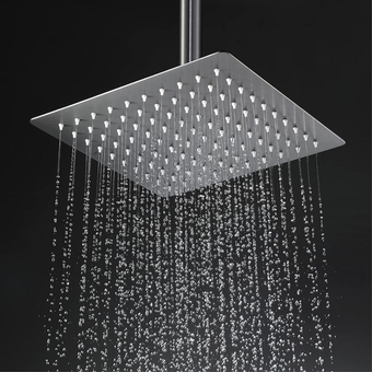 Built-in shower heads, shower head, 8-16 inch square rain shower, stainless steel, ultra thin top spray, bathroom shower head, rain shower, large, gun gray for shower tap, shower column, square, 8 inc