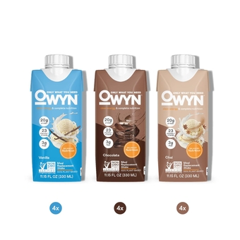 OWYN Vegan Protein Shake, Meal Replacement Shakes for Weight loss, 20g plant based protein, 23 Vitamins and Minerals Nutritional Shake, Gluten-Free, Soy-Free, Tree Nut-Free (Variety, 12 Pack)