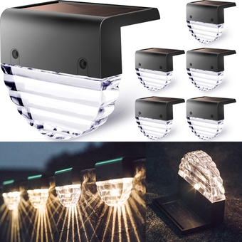 Solar Deck Lights, Outdoor Lighting Backyard Deck Decor Outdoor Step Lights Garden Post Fence - 6 Pack