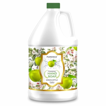 Foaming Hand Soap Refill with Essential Oils | Green Apple | Soft Soap, Moisturizing | Biodegradable Formula | Made in USA | 128 Fl Oz (1 Gallon) |