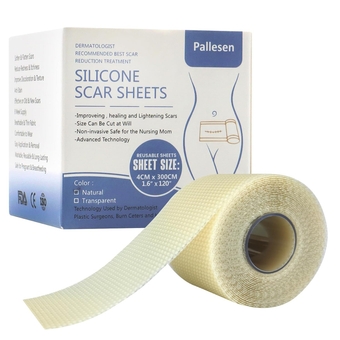 Silicone Scar Sheets, Silicone Scar Tape Roll, Reusable Scar Removal Sheets, Silicone Scar Removal Strips for C-Section, Tummy Tuck, Acne Scars, Surgical Scars, Keloid (1.6” x 120” Roll-3M)