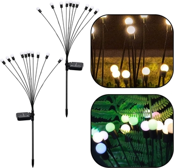 Solar Garden Firefly Lights Outdoor, Starburst Swaying Garden Lights, Swaying When Wind Blows Solar Garden Lights Outdoor Decorative String Lights