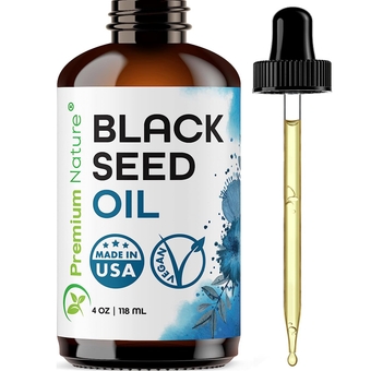 Black Seed Oil for Hair – Black Seed Oil Liquid from Nigella Seeds Cold Pressed Virgin Unrefined Pure Nigella Sativa Oil Kalonji Oil, Black Cumin Seed Oil for Skin and Hair Oil 4 oz