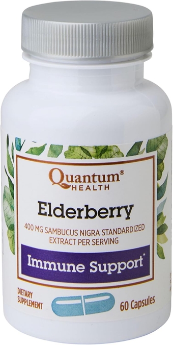 Health Black Elderberry Supplement Sambucus Nigra Extract 400mg Daily Immune Support & Wellness Boost of Powerful Antioxidants for Women & Men - 60 Capsules