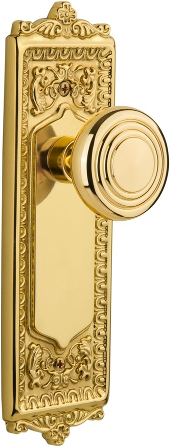 Warehouse Egg & Dart Plate with Deco Knob, Double Dummy, Unlacquered Brass