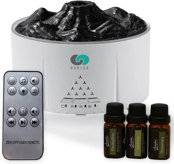 Essential Oil Diffuser, Ultrasonic Aromatherapy Humidifier 350 mL, with Bluetooth, Music, Timer and Auto-Off, Multicolored LED Lights, Pure Essential Oil Gift Set 3Pcs.
