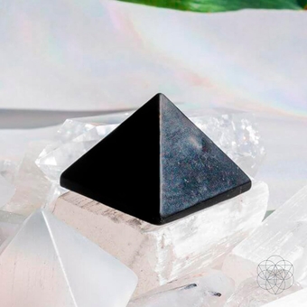 - Shungite Pyramid - Stress Soothing Pyramids - Shungite - Natural Stone Pyramid - Black Piramyd - Anti-Negativity Pyramid