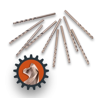 1/8" HSS Cobalt Drill Bits 10PCS with Three Flute for Hard Metal, Hardened Stainless Steel and Cast Iron