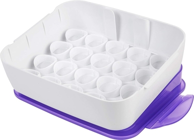 Icing Color Organizer Case - The Color Organizer Holds 20 Bottles of Colors for Cakes & Cookies, Cake Decorating Supplies, White & Purple