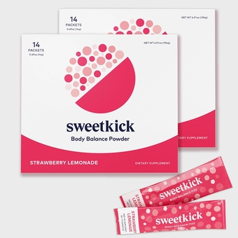 Sugar Craving Suppressant - Multivitamin Powder, Stop Sugar Cravings Supplement, Prebiotic Powder, Prebiotic Drink and Gut Health Powder - Stawberry Lemonade 28 Pack