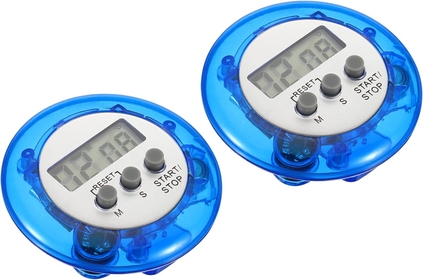 Round Digital Timer, 2pcs Small Count Down/UP Clock with Magnetic, Big LCD Display Loud Sounds Minute Second Kitchen Timer for Games, Cooking, Blue
