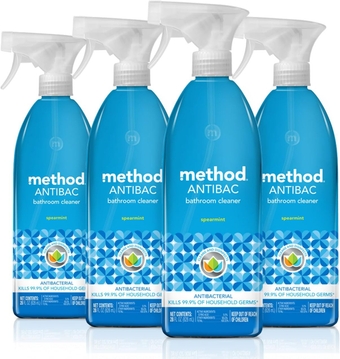 Antibacterial Bathroom Cleaner, Kills 99.9% of household germs, Spearmint, 28 Fl Oz, 4 pack