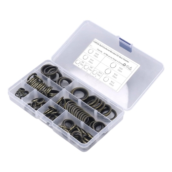 Oil Gasket, 110Pcs Oil Washer Kit M6 M8 M10 M12 M14 M16 M18 M20 Rubber Bonded Oil Gasket Metal Sealing Washer with, Sealing Washers