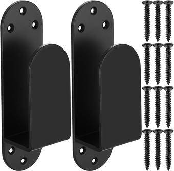 2x4 Door Barricade Brackets, 2 Pcs Door Barricade Security Bar Brackets for 2x4 Lumber, Heavy Duty Door Bar Holder Brackets, 2x4 Bar Brackets Barricade for Home Garages Door Security - Round Edge