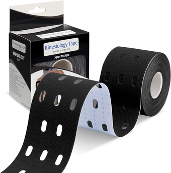 Kinesiology Tape Roll with Breathable Holes-Latex Free,Water Resistant, Original Cotton,Uncut 2 in x 16.4 ft Roll
