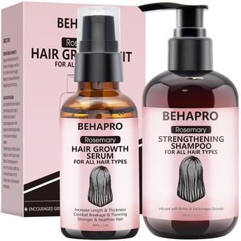 Rosemary Oil Hair Growth Serum w/Hair Growth Shampoo,Biotin Castor Oil Argan Oil Hair Growth Products for Thinning Hair & Hair Loss,Womens Gifts for Christmas Stocking Stuffers for Women Her Wife Mom