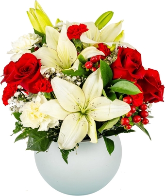 Modern Love | Aquabloom Fresh Flower Arrangement with Vase | Designed by Arabella Bouquets | Flowers for Mother's Day, Anniversary, Get Well, Just Because, Congratulations, Romance