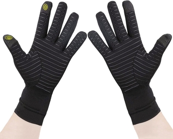 Compression Arthritis Pain Relief Gloves for Women Men Full Finger Copper Carpal Tunnel Gloves for Swelling, Joint, Typing, Rheumatoid (M)