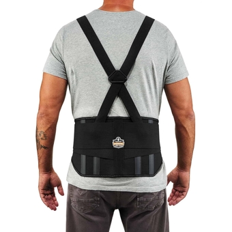 - 11107 ProFlex 1600 Back Support Brace, 9" Extended Support, High Cut Front For Mobility Black