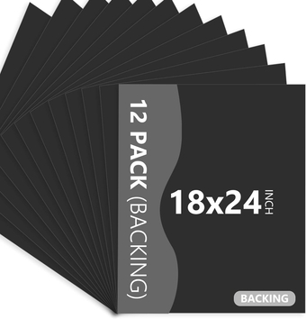 12 Pack Backing Boards Only - 18x24 Uncut Black Mats Matboards, Acid Free Backerboards, Ideal for Photos/Pictures/Prints/Frames/Arts