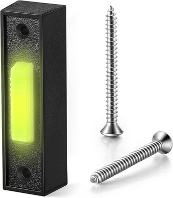 Lighted Doorbell Button, Garage Door Opener Switch with LED Light, 41A4166 Wall Mounted Push to Exit Ringer Button (Black, 1 Piece)