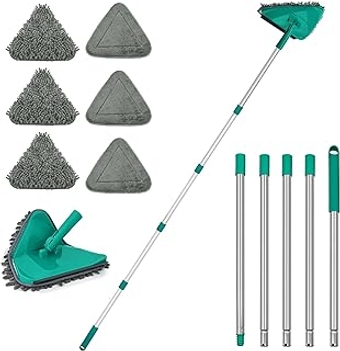 Wall Cleaner Mop with Long Handle 82 Inches, 3-in-1 Ceiling Cleaning Tool Duster with 6 Replacement Microfiber Chen...