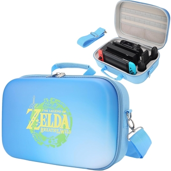 Zelda Carrying Storage Case for Nintendo Switch/For Switch OLED Model, Portable Travel All Protective Hard Shell Messenger Bag Soft Lining 18Card Slots for Switch Console Pro Controller & Accessories