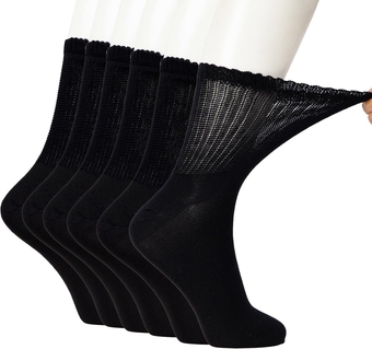 Diabetic Socks for Men Women 6 Pairs,Non-Binding Top Extra Wide Ankle/Crew Socks, for Edema Circulator 9-11 10-13 13-15