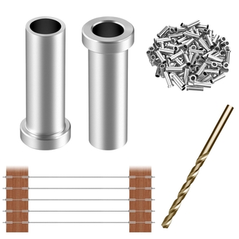 120 Pack T316 Stainless Steel Protective Sleeves Cable Railing Hardware Kit for Wood Posts, Protector Sleeves Marine Grade Deck Cable Railing Kit for 1/8" Wire Rope Cable Railing DIY Balustrade