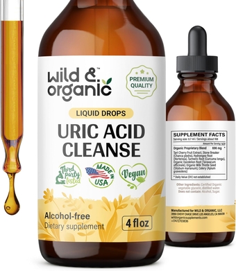 Uric Acid Cleanse Liquid Supplement - Uric Acid Support Drops with Tart Cherry, Chanca Piedra, Celery, Turmeric Root, Milk Thistle Seed - Vegan, Alcohol Free Tincture - 4 fl oz