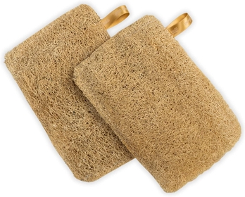 Natural Sun Dried Bath Loofah, Body Sponge & Scrubber for Men & Women, Organic Luffa for Bath Shower Skin Exfoliation 2 Count (Pack of 1) Brown