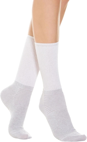 550 Diabetic Crew Socks for Men Women, Seamless Socks, Non Binding for Sensitive Feet, Cotton and Silver