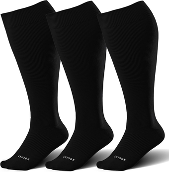 Wide Calf Bamboo Viscose Compression Socks for Women&Men Plus Size 15-20mmHg Knee High Support for Circulation