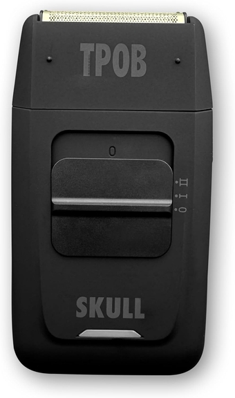 Skull Foil Shavers Black Out with Krunch Blades - Compact Design That can fit in Your Pocket with a Turbo Charged Motor, Perfect for Both Professional and at-Home use