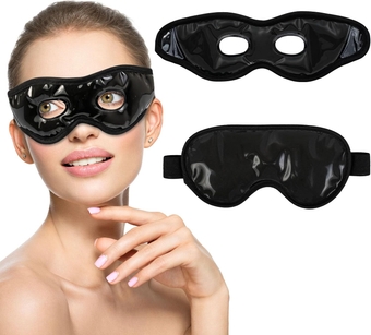 2PCS Cooling Gel Eye Mask with Mineral Mud, Reusable Ice Face Mask Cold/Hot Eye Compress Sleep Gel Eye Mask for Puffiness/Headache/Migraine/Stress Relief/Dry Eyes(Black)