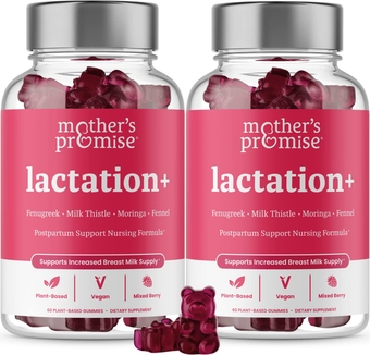 Lactation Supplement Gummies for Breast Milk Production Increase | Postnatal Lactation Support for Breastfeeding, Nursing & Lactating with Fenugreek, Moringa & Milk Thistle | 2 Pack