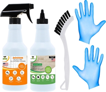 Tile and Grout Cleaner (16 oz. Gel Cleaner + Brush + er & Gloves)