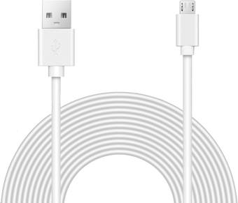 15ft Power Extension Cable Compatible with Wyze Cam v3 Indoor Outdoor, Blink, Echo, Many More. - White -