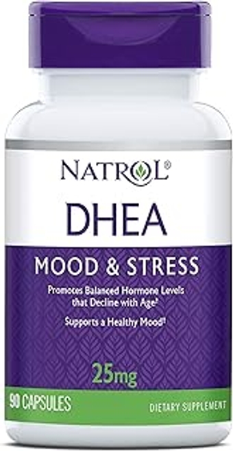 Mood & Stress DHEA 25mg, Dietary Supplement for Balance of Certain Hormone Level and Mood Support, 90 Capsules, 90 ...