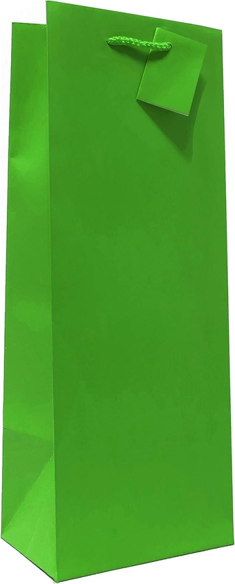 12PK Value Premium Solid Color Paper Gift Bags (Wine-Green-GP50076)